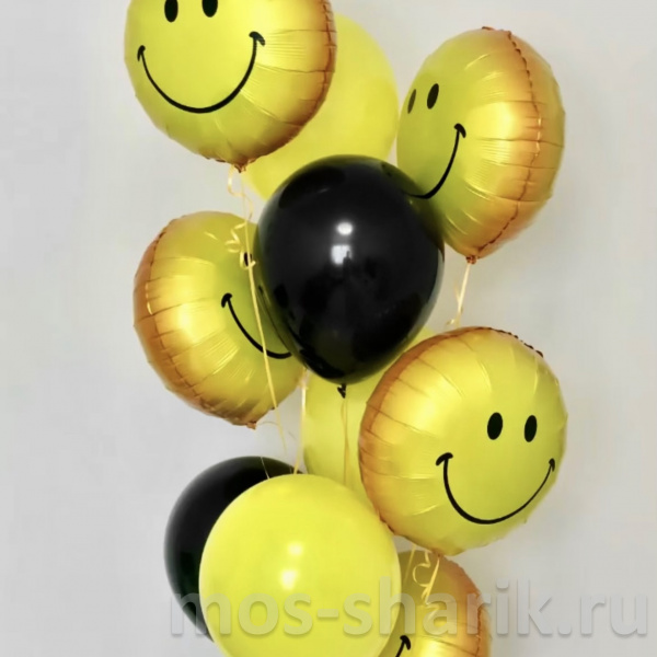 Фонтан из воздушных шаров Смайлики
