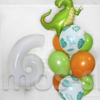 Гелиевые шары на день рождения Динозавр на 6 лет