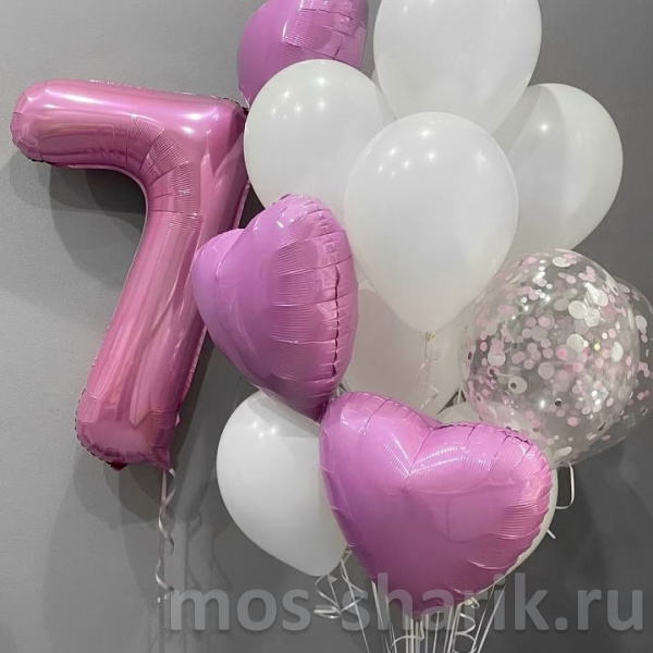 Воздушные шары для девочки на день рождения на 7 лет