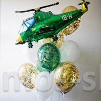 Букет шаров с вертолётом