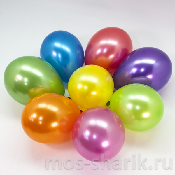Яркий гелиевый шарик Цветной металлик