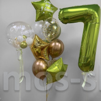 Композиция из шаров с цифрой на день рождения на 7 лет