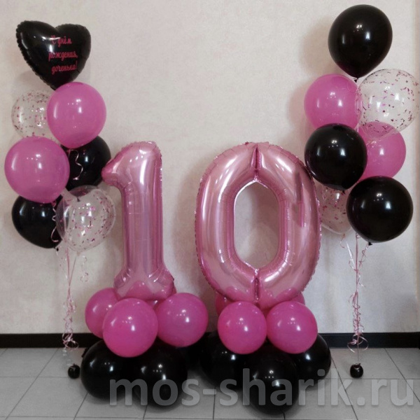 Воздушные шары с цифрами на день рождения на 10 лет