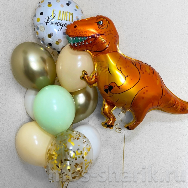 Композиция из шаров с динозавром на 6 лет