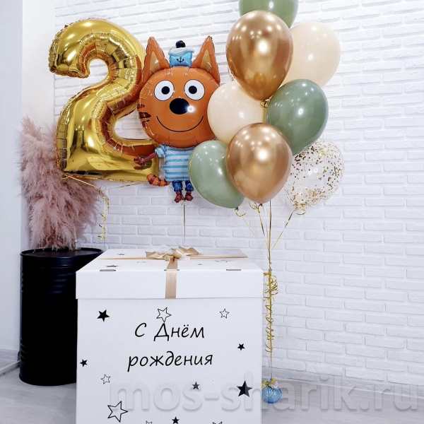 Коробка – сюрприз с шариками Три кота на 2 года