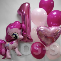 Розовые шарики на день рождения My Little Pony на 1 годик