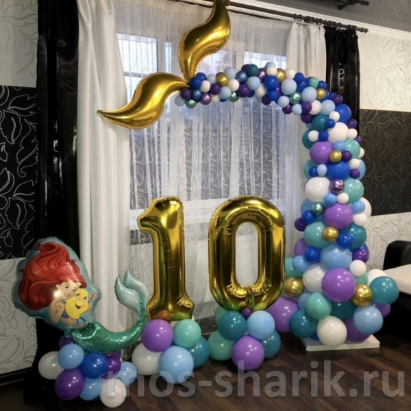 Шары на день рождения Русалочка на 10 лет