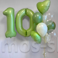 Композиция из оливковых шаров на день рождения на 10 лет