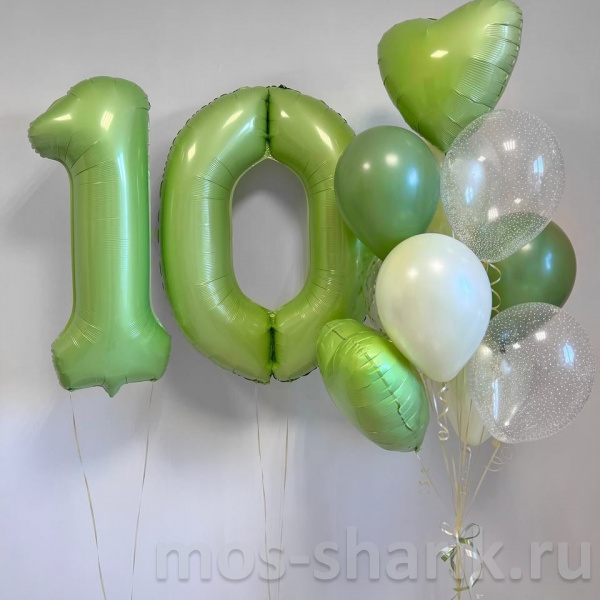 Композиция из оливковых шаров на день рождения на 10 лет