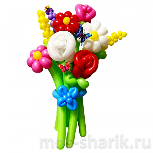 Недорогой букет из 5 цветочков из шариков