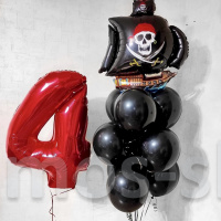 Фонтан из шаров Пиратский корабль на праздник на 4 года