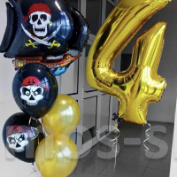 Набор шаров на день рождения Пиратская шхуна на 4 года
