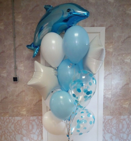 Букет шаров с дельфином