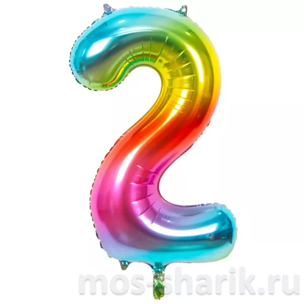 Фольгированный шар-цифра Разноцветная