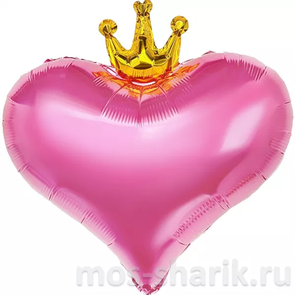 Фольгированное сердце с короной