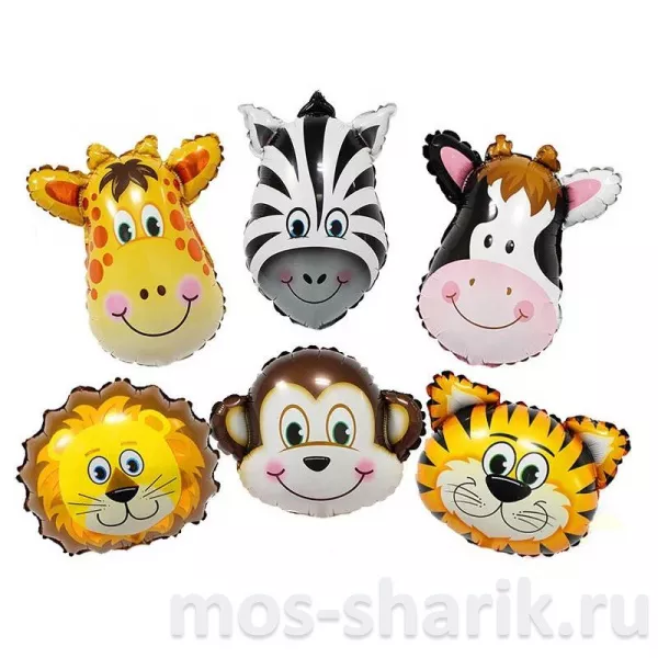 Фольгированный шар животное (голова), 70 -90 см — купить в Москве