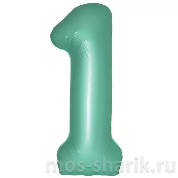 Шар-цифра фольгированная Тиффани - бирюзовая