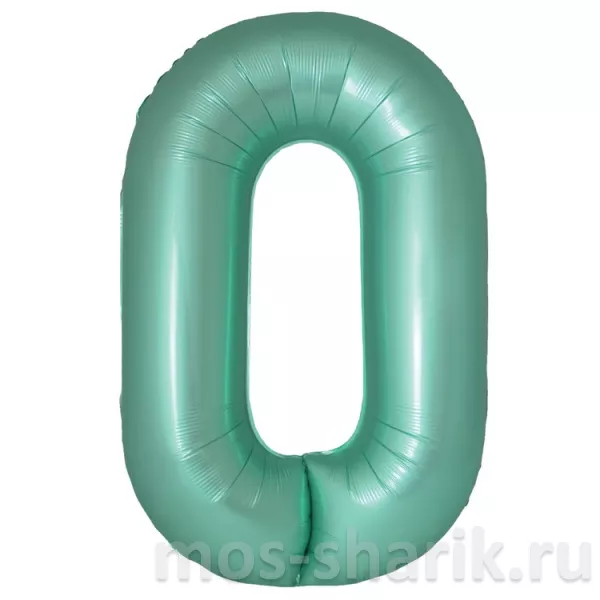 Шар-цифра фольгированная Тиффани - бирюзовая