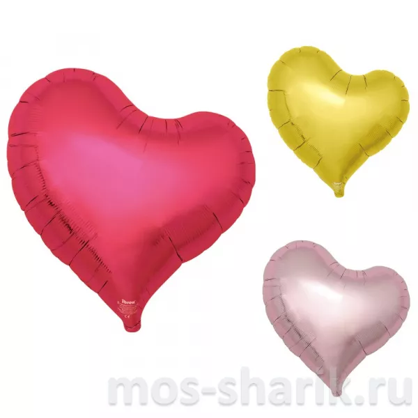 Фольгированное сердце с изгибом — купить в Москве