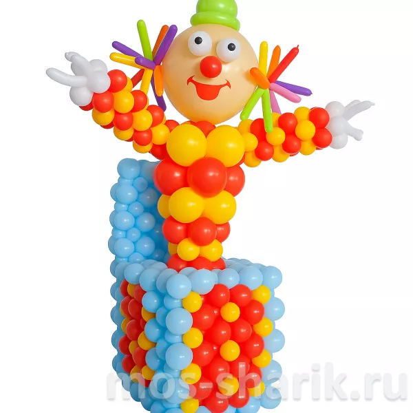 Фигура из шаров Клоун в коробке — купить в Москве