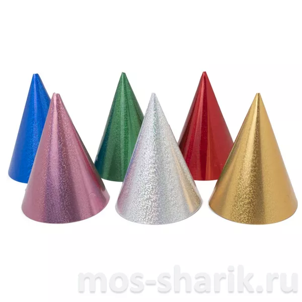Микс из 6 разноцветных колпаков, голография — купить в Москве