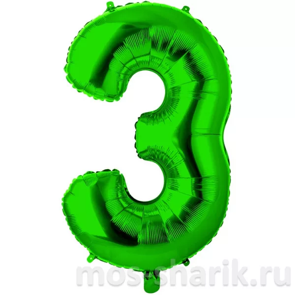 Цифры от 0 до 9 фольгированные ярко-зеленые