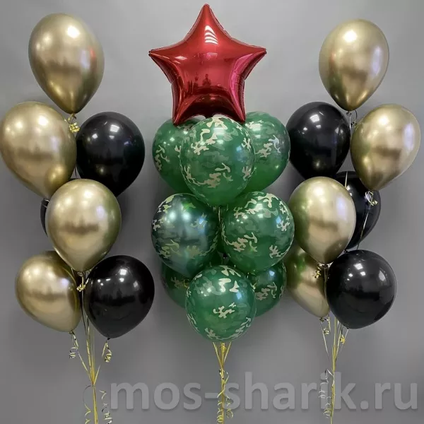 Набор воздушных шаров с гелием Защитник — купить в Москве