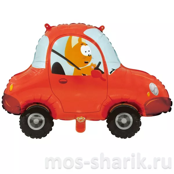 Фольгированный шар-фигура с гелием Котэ в машине — купить в Москве