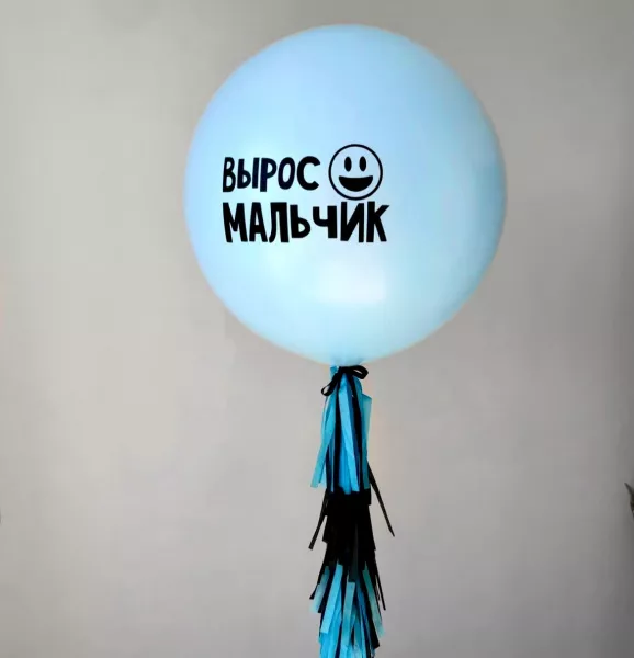 Большой шар с надписью и гирляндой Тассел