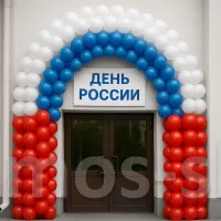 Арка из шаров при входе Триколор