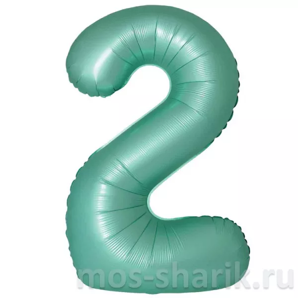 Шар-цифра фольгированная Тиффани - бирюзовая