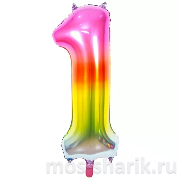 Фольгированный шар-цифра Разноцветная