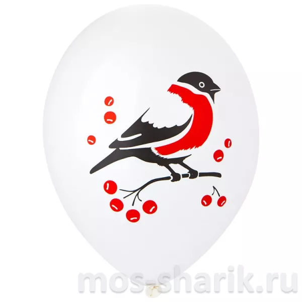 Новогодние шары Снегири на рябиновой велочке