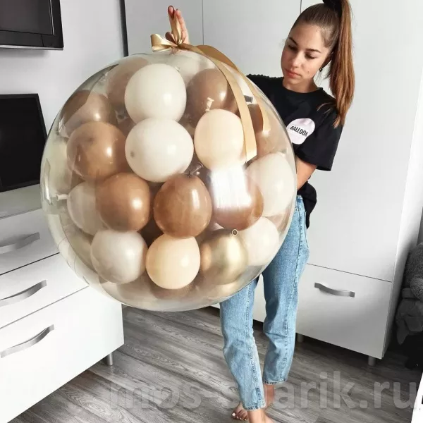 Шар - сюрприз с шарами внутри, 90 см — купить в Москве