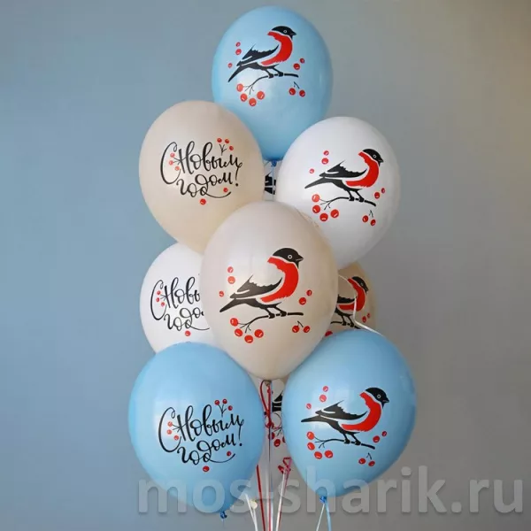 Новогодние шары Снегири на рябиновой велочке — купить в Москве