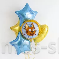 Композиция из фольгированных шаров Три Кота