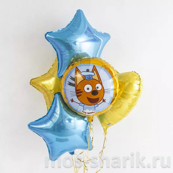 Композиция из фольгированных шаров Три Кота — купить в Москве