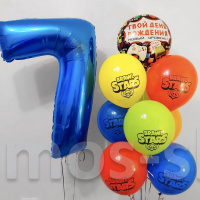Воздушные шары на день рождения с цифрой Brawl Stars