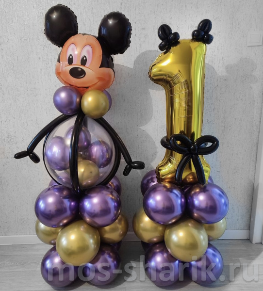 Воздушные шары в стиле «Микки Маус»
