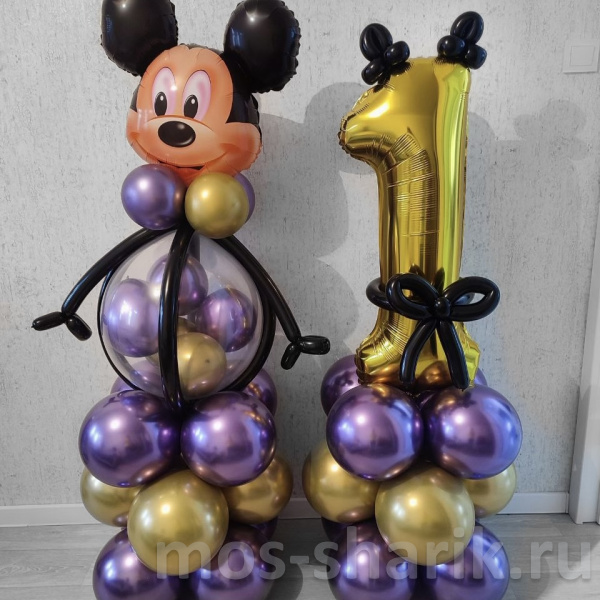 Воздушные шары в стиле Микки Маус