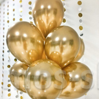 Золотистые шары-хром (7 штук)