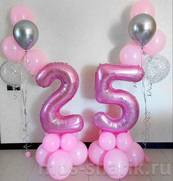Розовые воздушные шары на День рождения