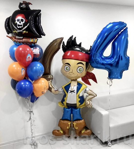 Воздушные шары с гелием на день рождения «Пират Джейк»