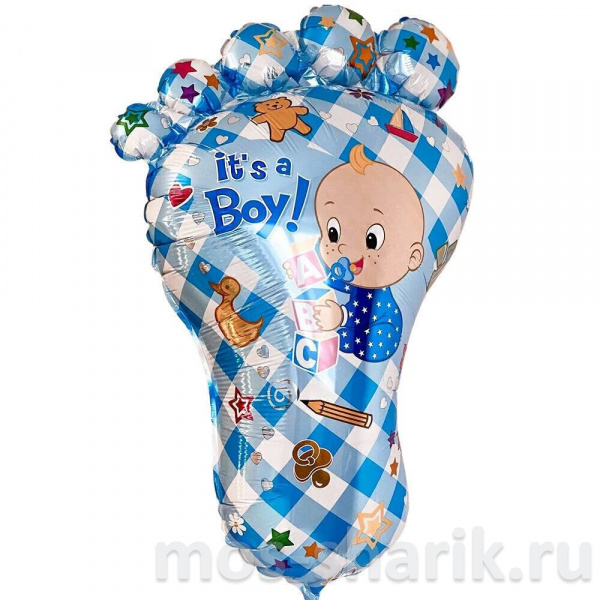 Фольгированный шар фигура Ножка младенца, мальчик