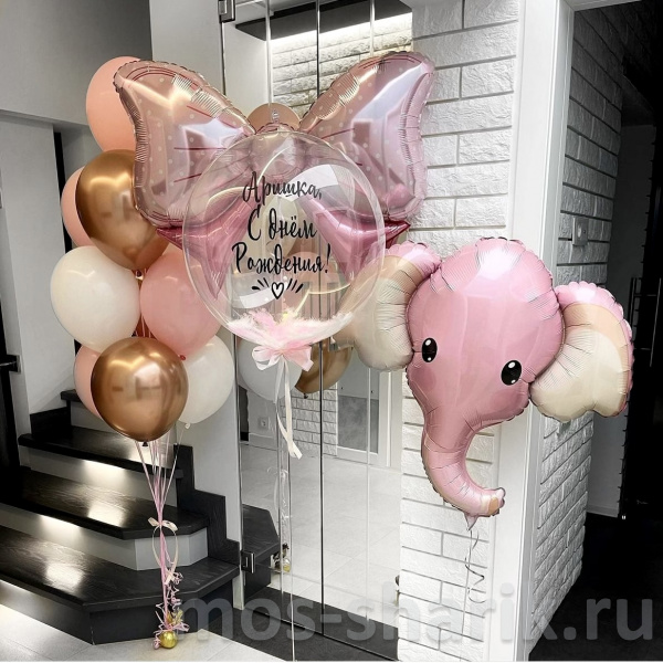 Композиция из воздушных шаров на День Рождения девочки