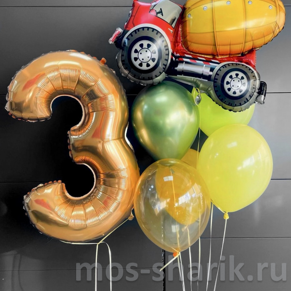 Воздушные шары с цифрой на день рождения Грузовик