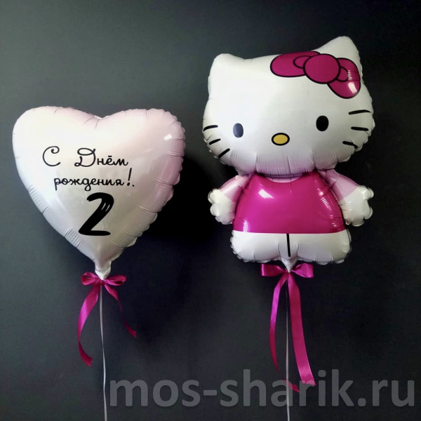 Шарики Hello Kitty с днём рождения