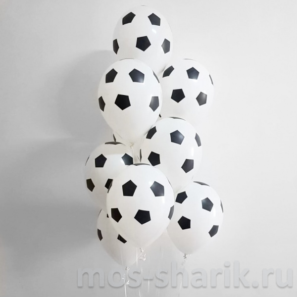 Фонтан из латексных шаров «Футбольные мячи»