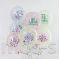 Прозрачные воздушные шары-кристаллы с надписями на 8 Марта