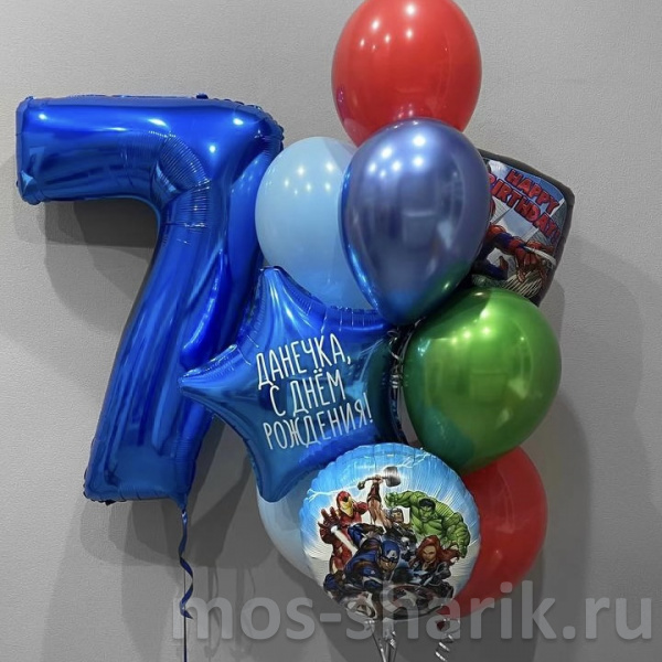 Воздушные шары Супергерои на 7 лет